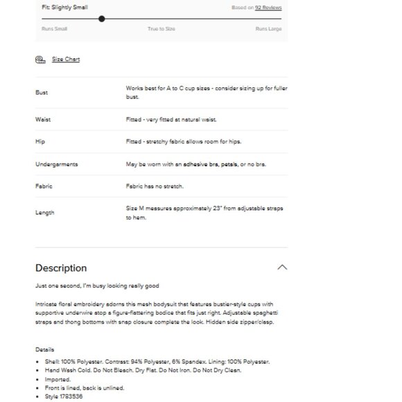 Lulu's NWT Essence of Elegance Embroidered Bustier Bodysuit - Medium in Beige - Picture 14 of 14